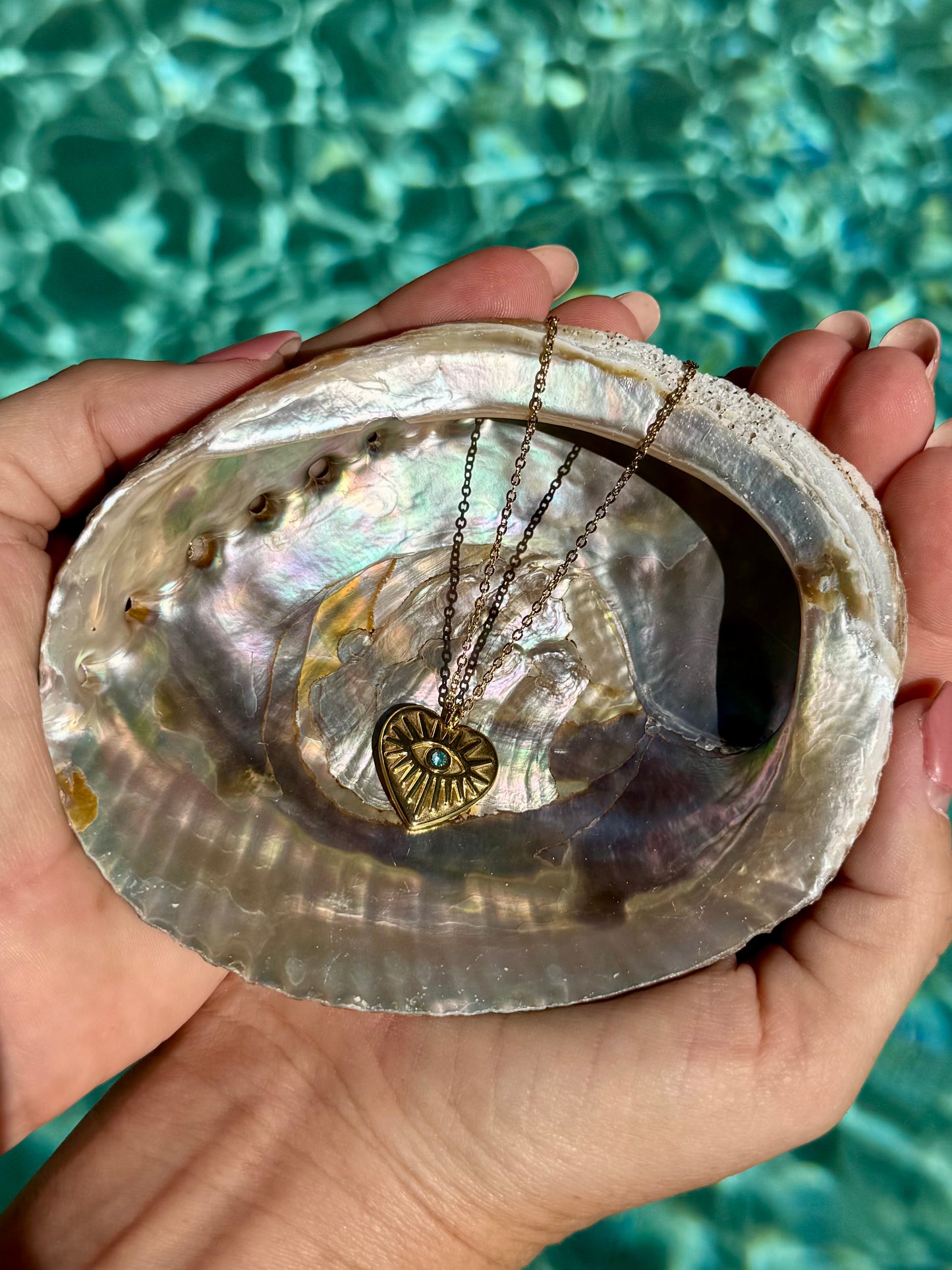 Evil Eye Heart Pendant Necklace