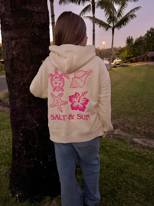 Salt and Sun TL Ladies - Yellow Ocean Life Hoodie