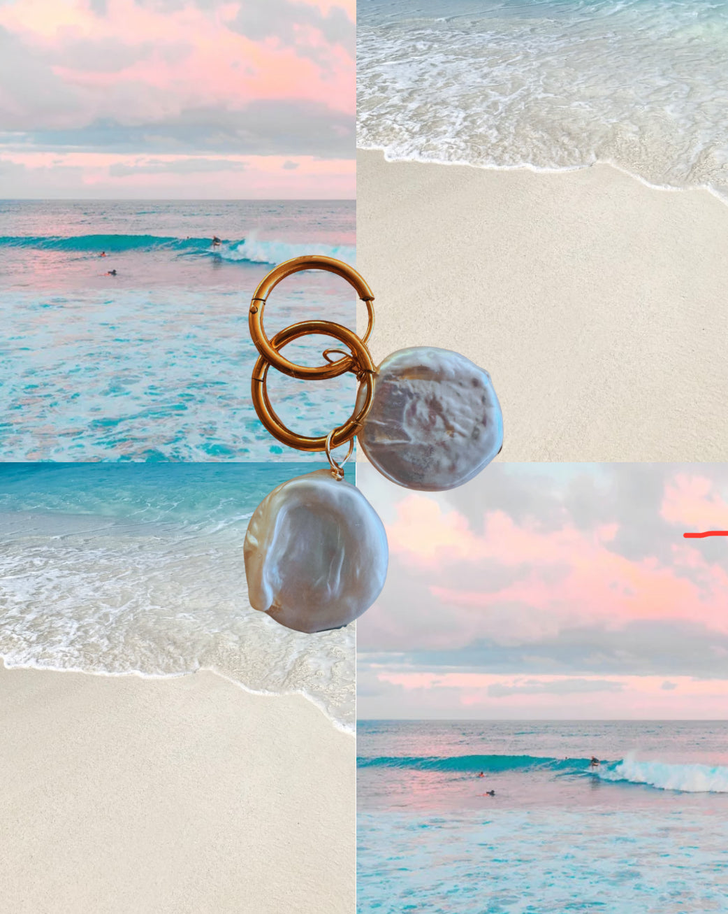 Freshwater Coin Pearl Earrings- Large