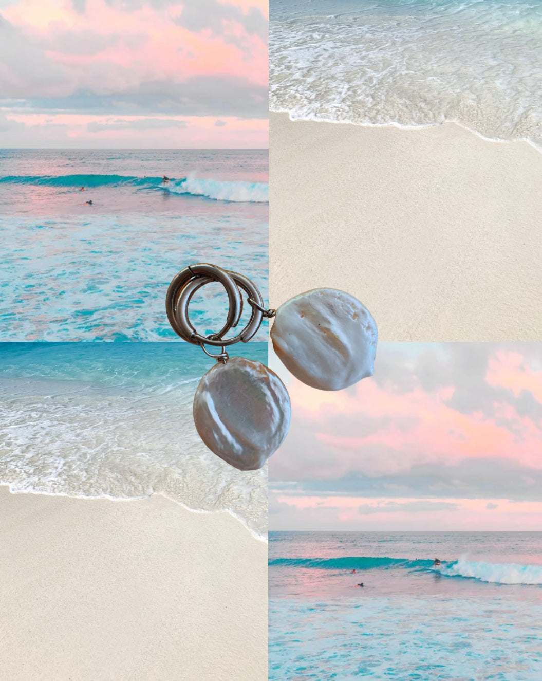 Freshwater Coin Pearl Earrings- Large