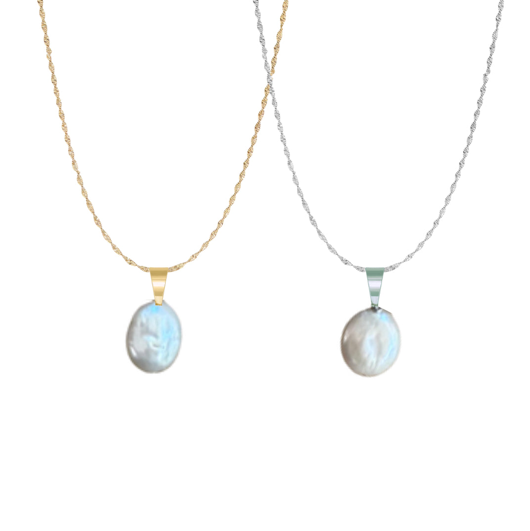 Coin Pearl Pendant Necklace