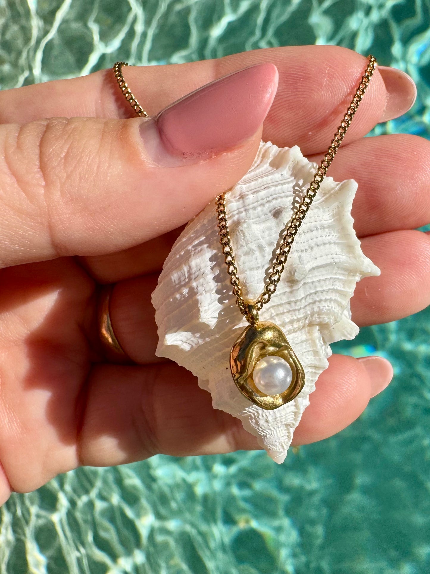 Oyster and Pearl Necklace