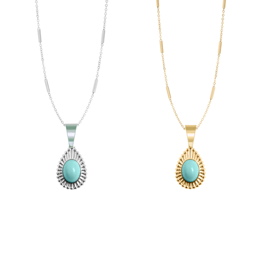 Teardrop Turquoise Stone Necklace