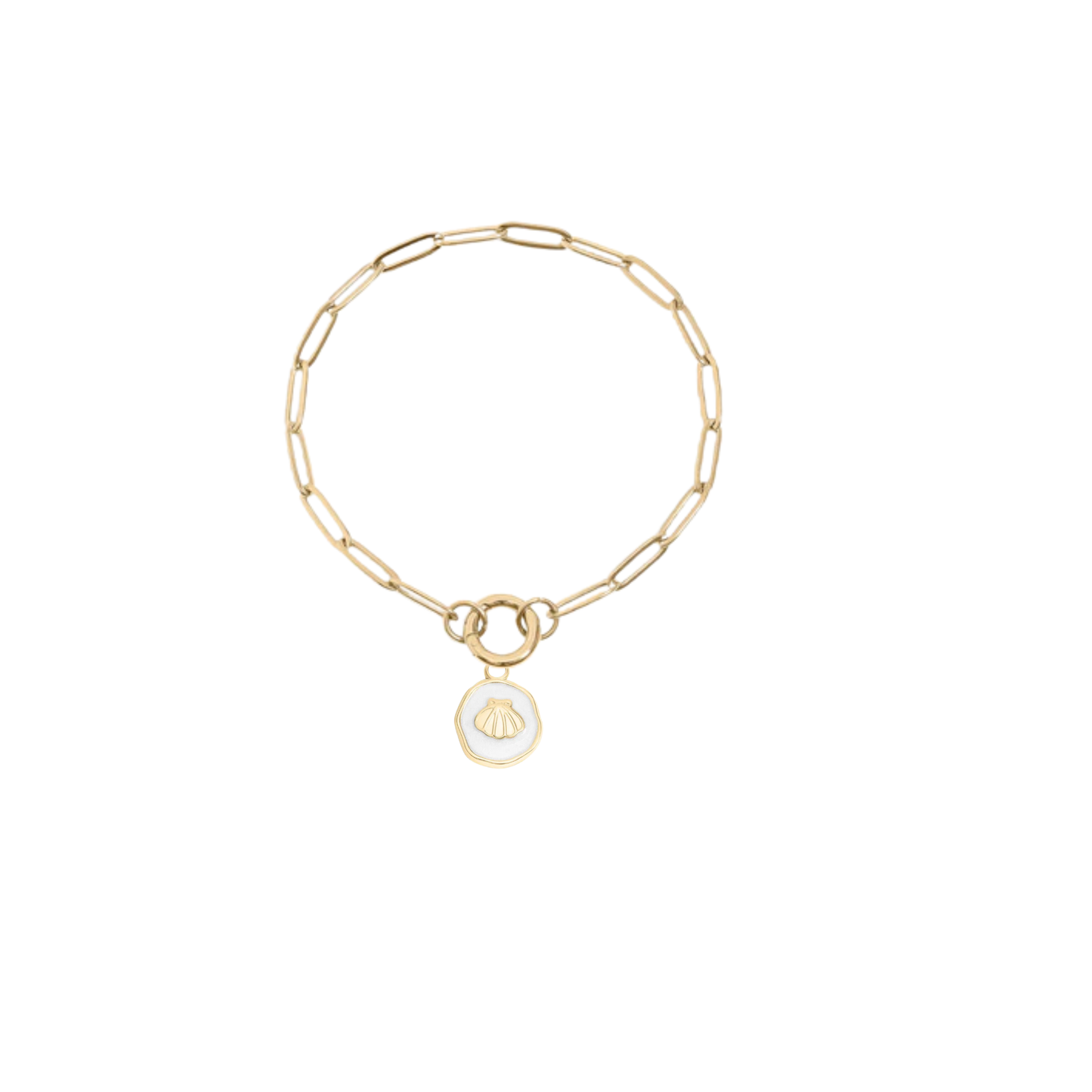 Paperclip Charm Keeper Bracelet- PVD Gold Plated SS