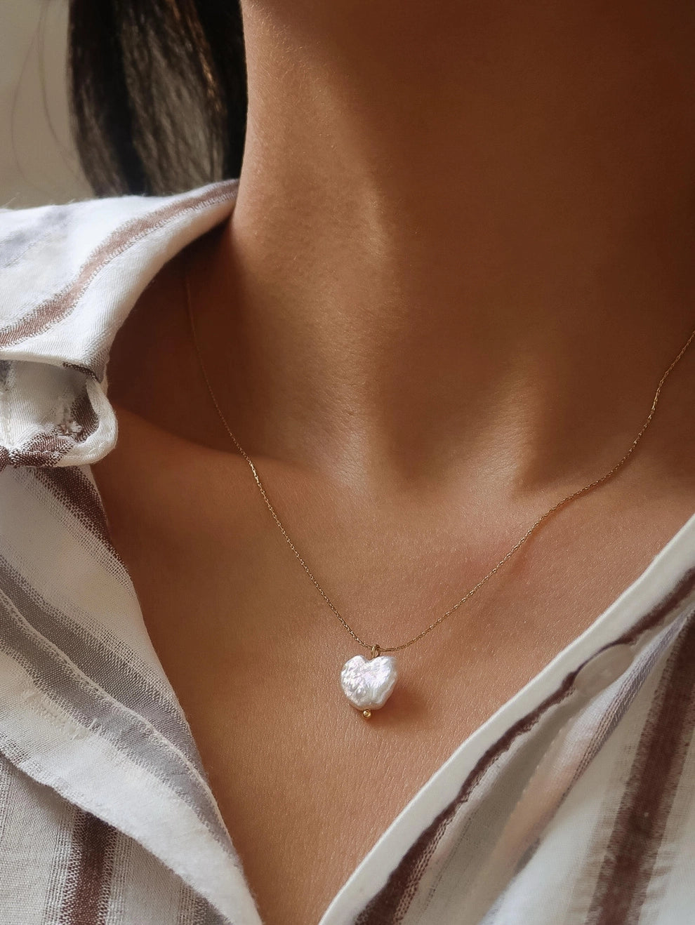 Freshwater Pearl Heart Necklace
