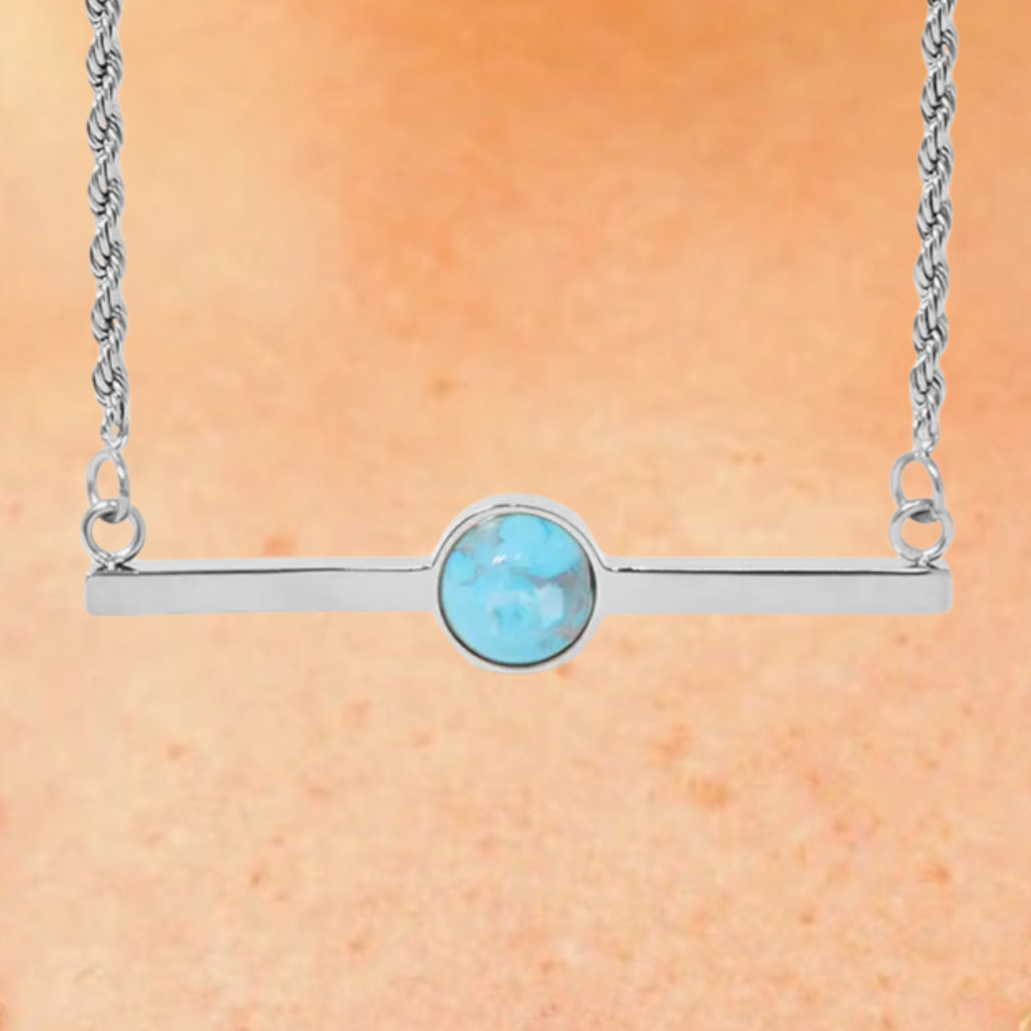 Turquoise Natural Stone Bar Necklace