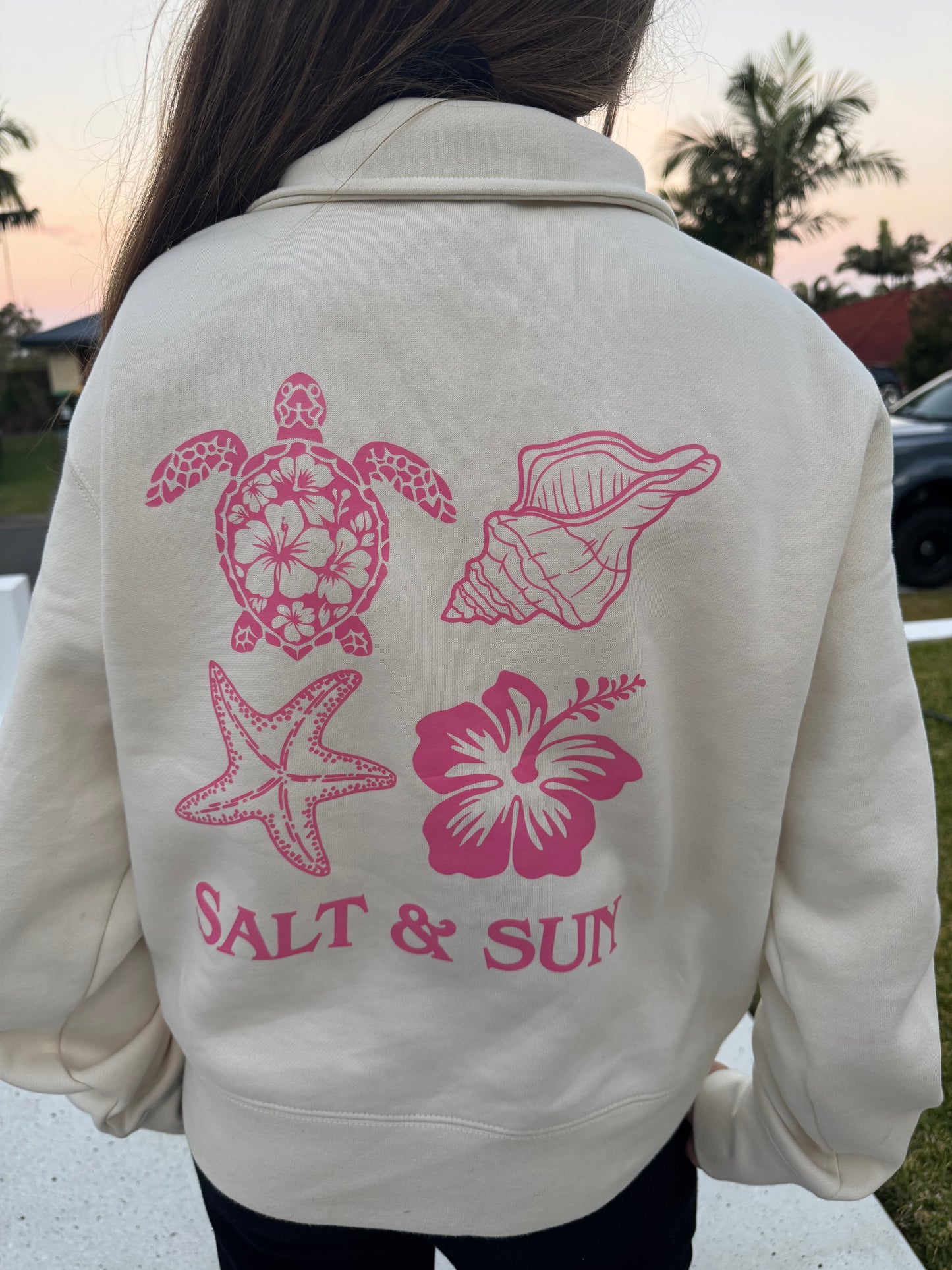Salt and Sun Ladies TL - Ocean Life Half Zip Jumper