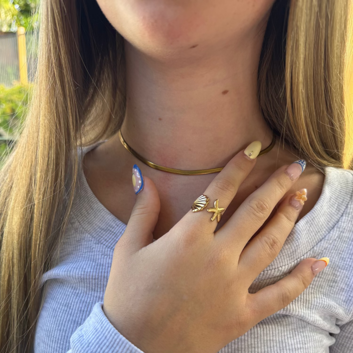 Snake Chain Choker Necklace- 35cm