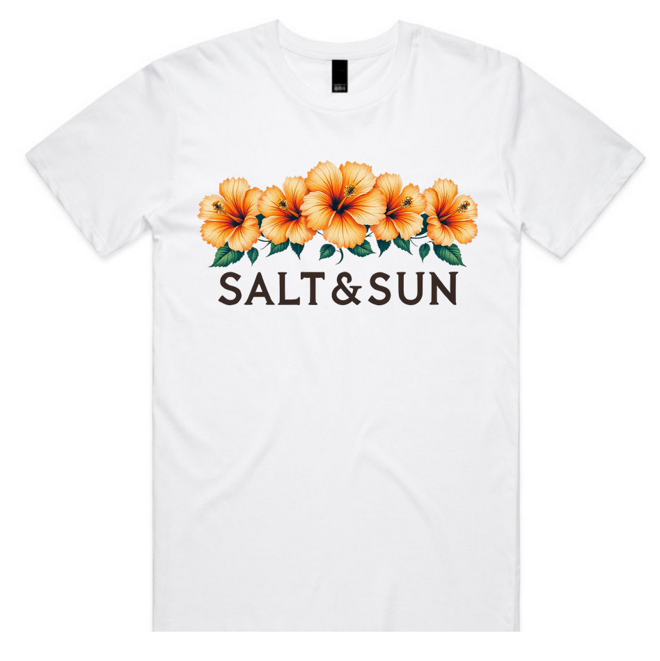 Salt and Sun TL Adult - Orange Hibiscus Tee