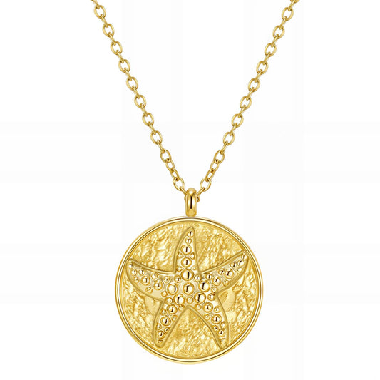 Round Starfish Pendant Necklace