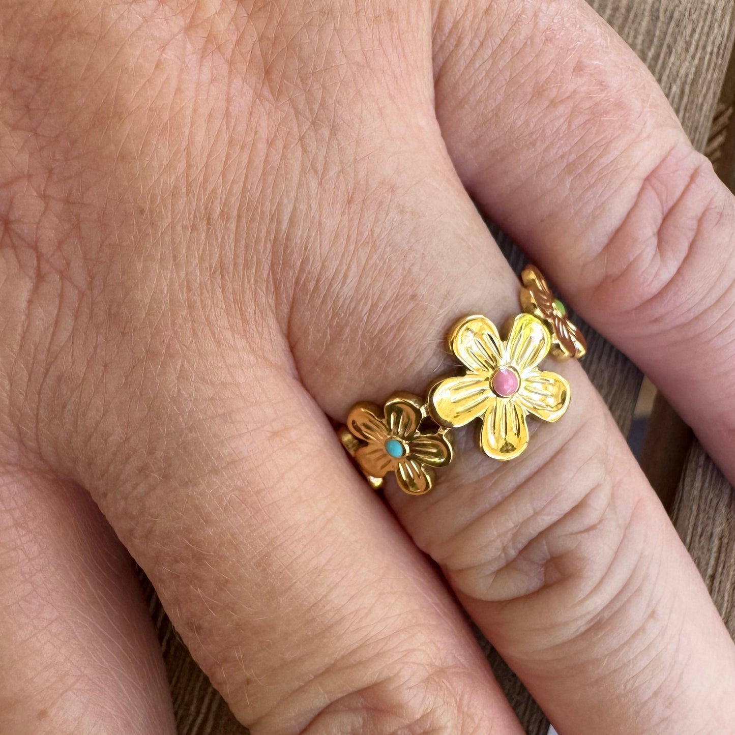 Multicolour Flower Ring
