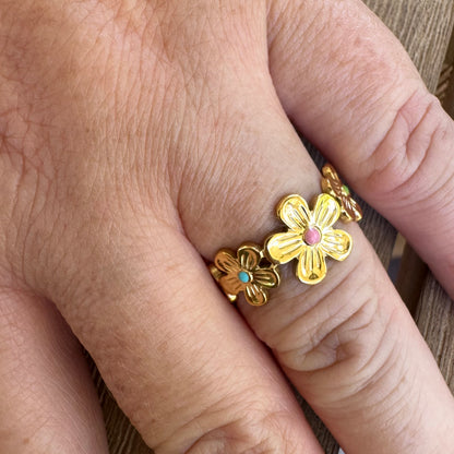 Multicolour Flower Ring