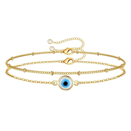 Evil eye bracelet stack