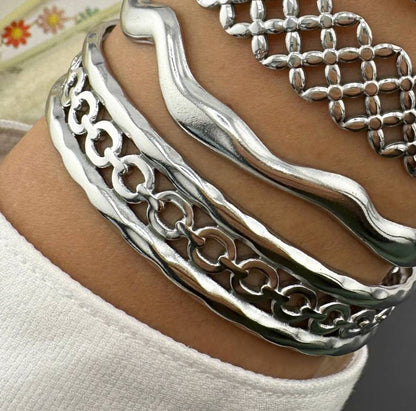Link Chain Cuff Bangle