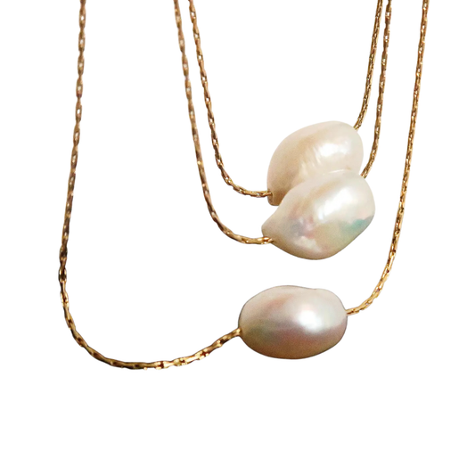 Fine Chain Pearl Necklace