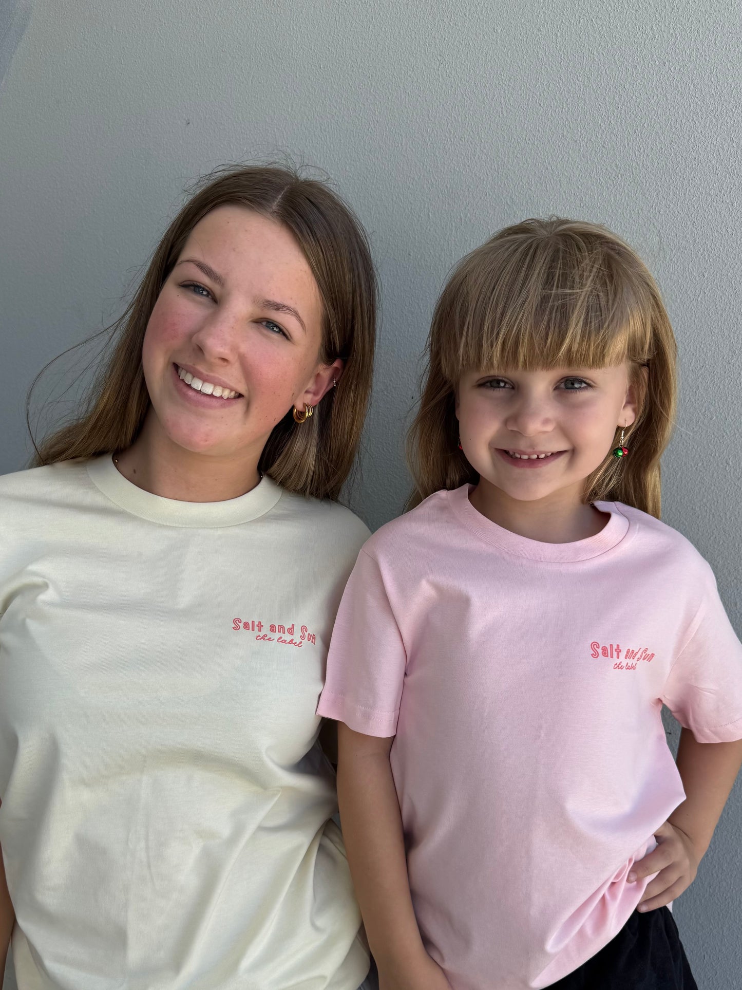 Salt and Sun TL Adult- Peach Hibiscus Tee