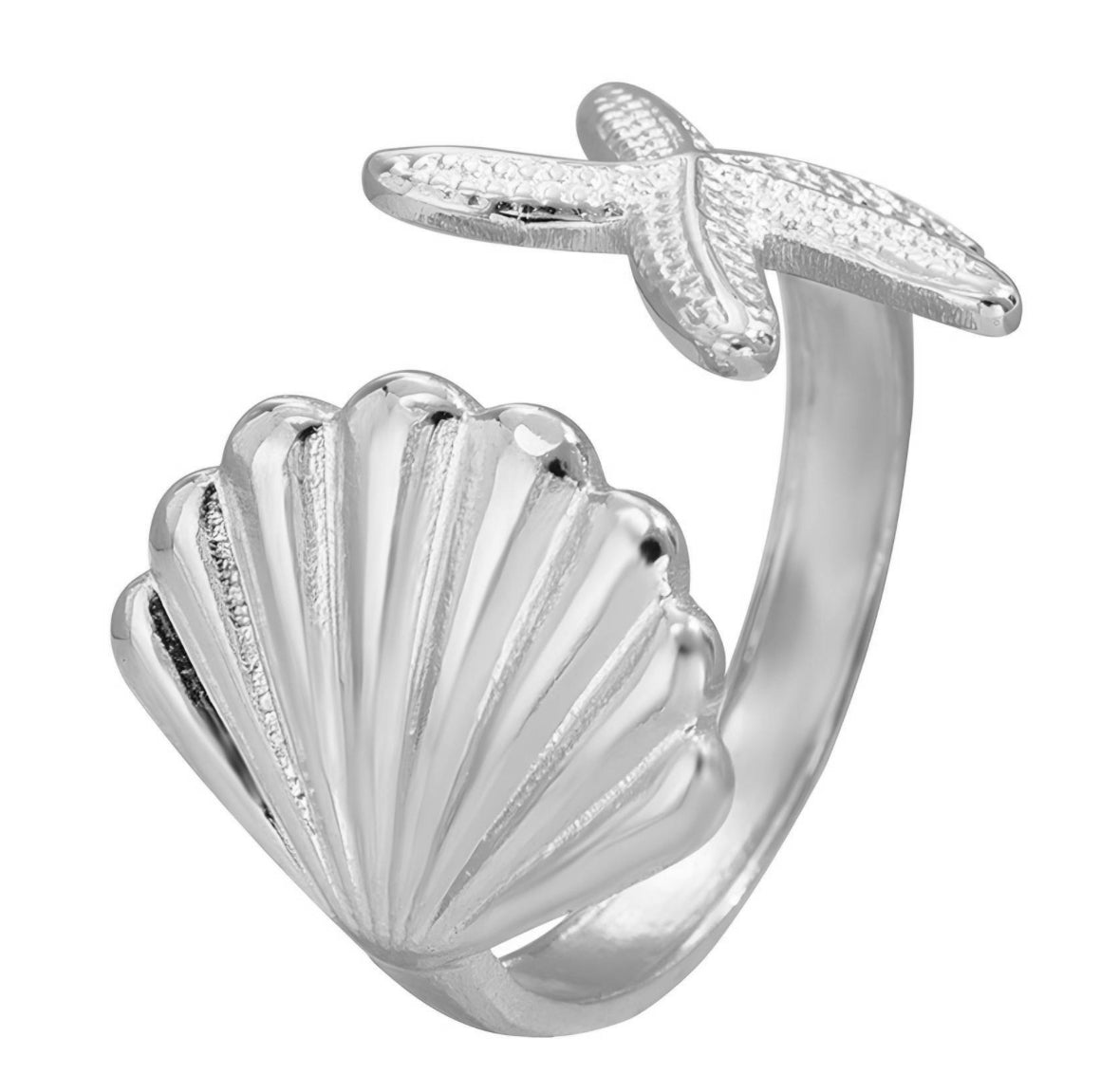 Starfish and Seashell Ring