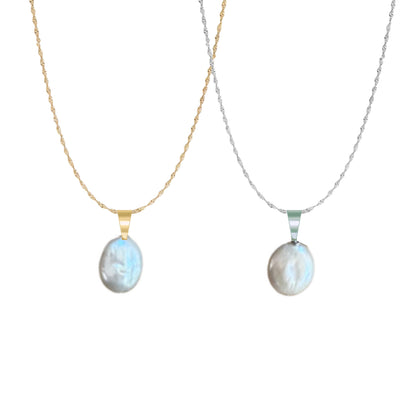 Coin Pearl Pendant Necklace