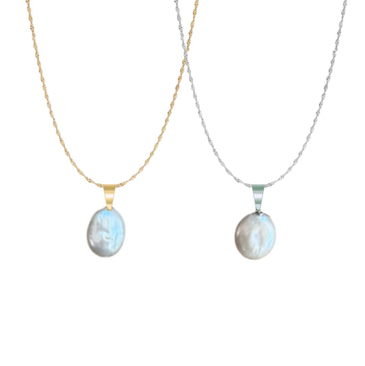 Coin Pearl Pendant Necklace