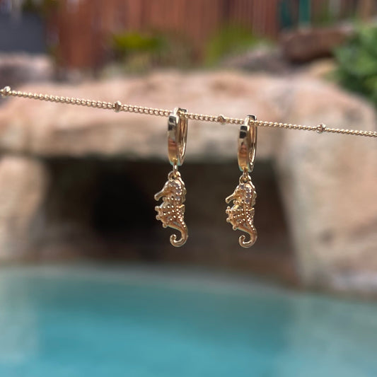 Seahorse Huggie Earrings