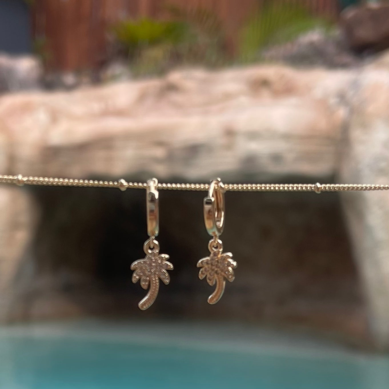 Palm Tree Huggie Earrings