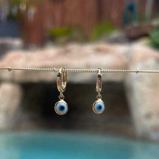 Evil Eye Huggie Earrings