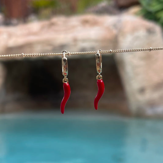 Chilli Huggie Earrings