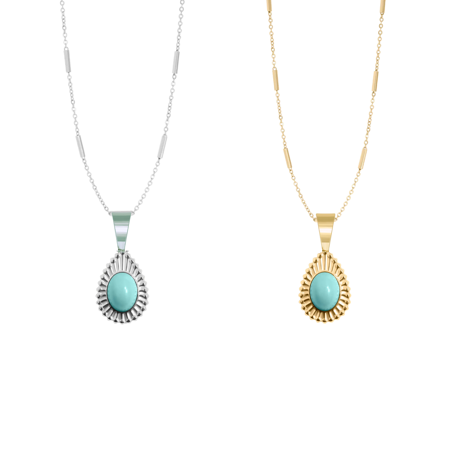 Teardrop Turquoise Stone Necklace