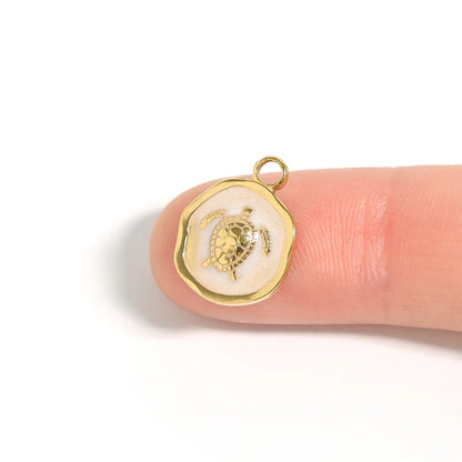 Paperclip Chain Pendant Keeper Necklace- 18k PVD Gold Plated SS