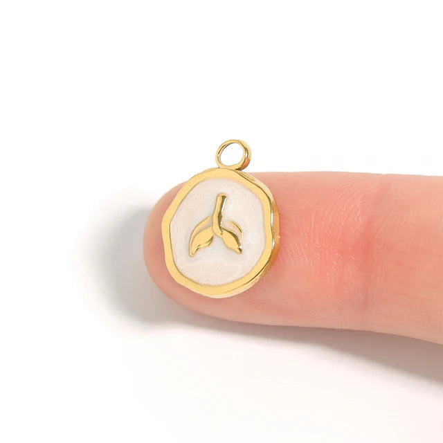 Paperclip Chain Pendant Keeper Necklace- 18k PVD Gold Plated SS