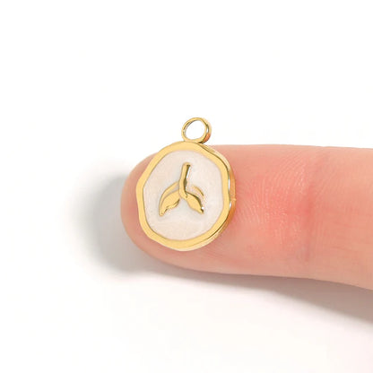 Paperclip Chain Pendant Keeper Necklace- 18k PVD Gold Plated SS