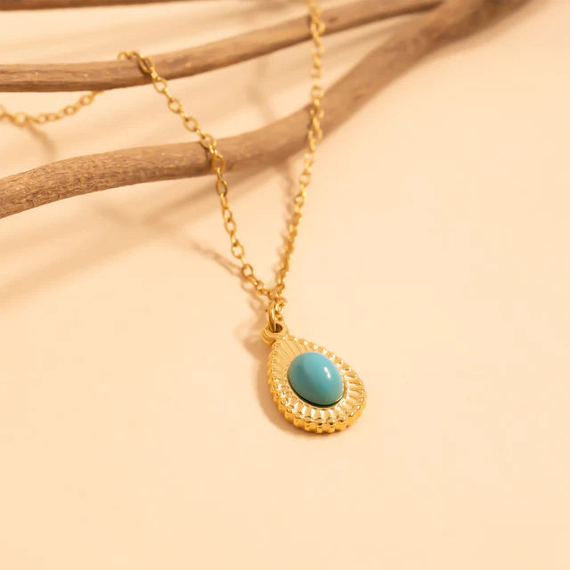 Teardrop Turquoise Stone Necklace