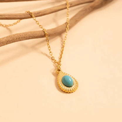 Teardrop Turquoise Stone Necklace