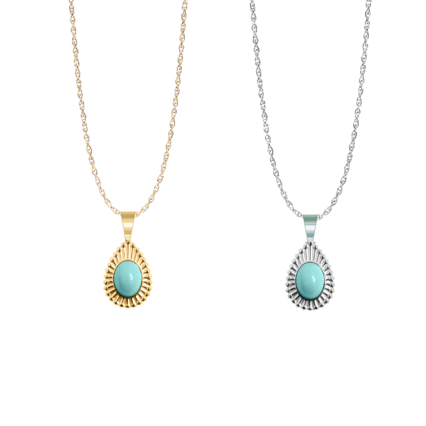 Teardrop Turquoise Stone Necklace