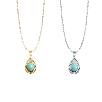 Teardrop Turquoise Stone Necklace