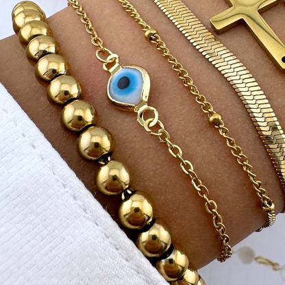 Evil eye bracelet stack