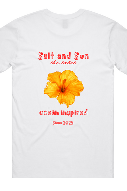 Salt and Sun TL Adult- Orange Hibiscus Tee