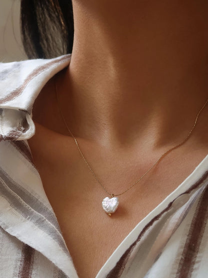 Freshwater Pearl Heart Necklace