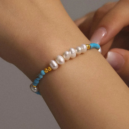 Turquoise and Pearl Bracelet