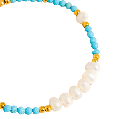 Turquoise and Pearl Bracelet