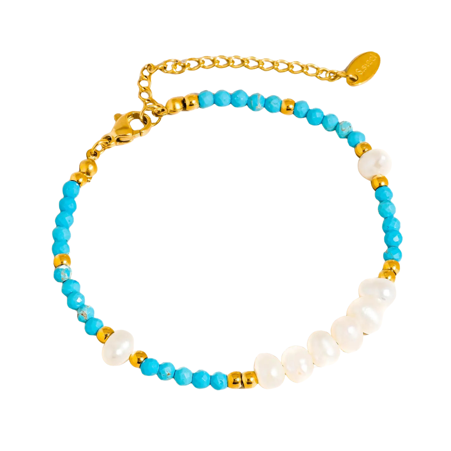 Turquoise and Pearl Bracelet