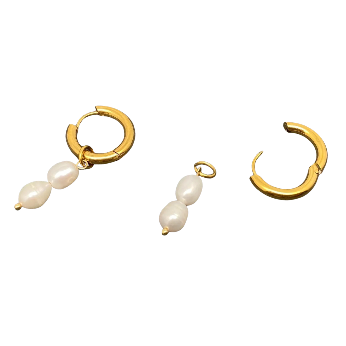 Chunky Pearl Huggies Earrings