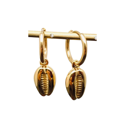 Conch Shell Huggies Earrings