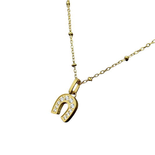 CZ Horse Shoe Necklace