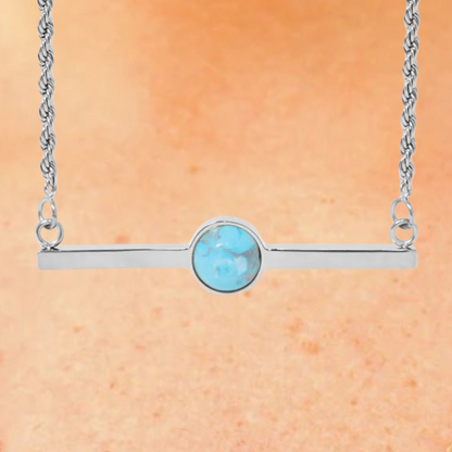 Turquoise Natural Stone Bar Necklace