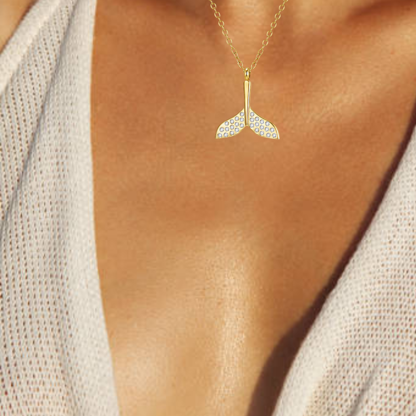 Whale Tail Pendant Necklace
