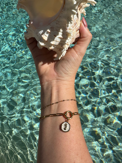 Paperclip charm keeper bracelet