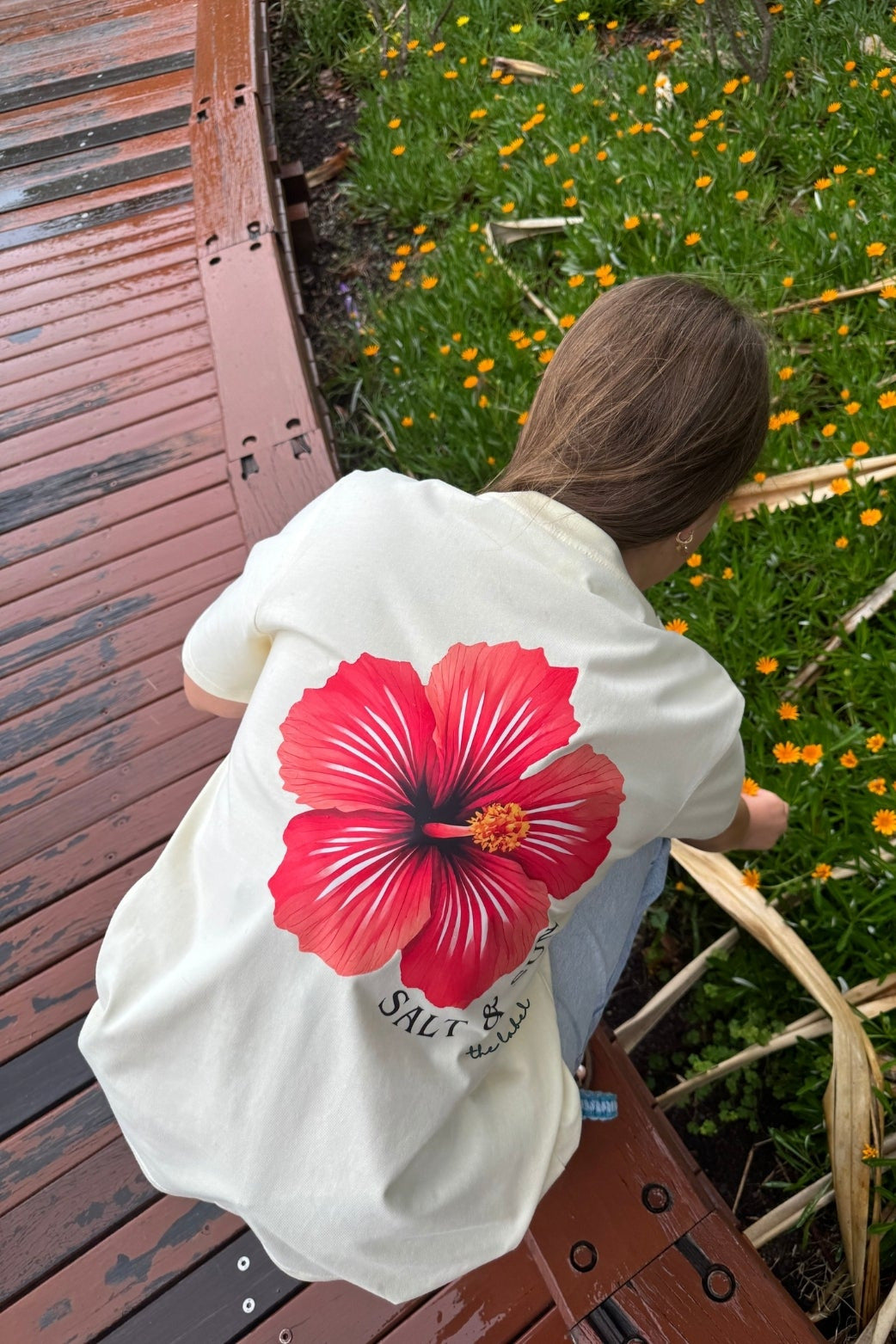 Salt and Sun TL Adult- Red Hibiscus Tee